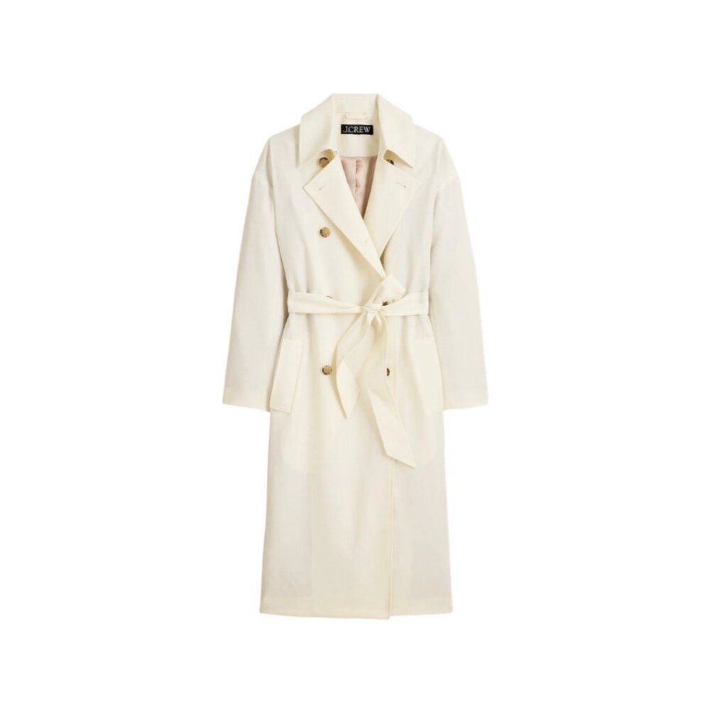 NWT JCREW Wool Trench Coat Womens 4 Cream Ivory Double Breasted CN067 Lined *** - Picture 13 of 13